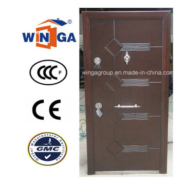 Nigera Market Good Quality Steel Wood Veneer Armored Door (W-T21)